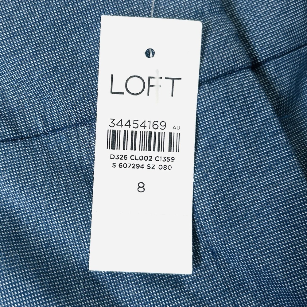 NWT Ann Taylor LOFT Riviera Slim Pants Sz 8 Blue Crop Stretch Office Dressy - Picture 4 of 12